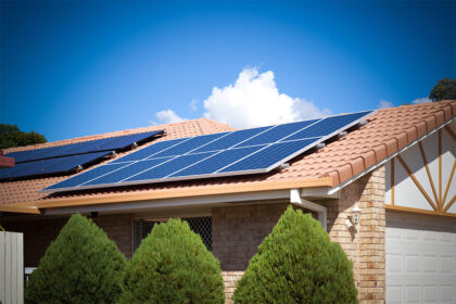 solar panels on the roof houses